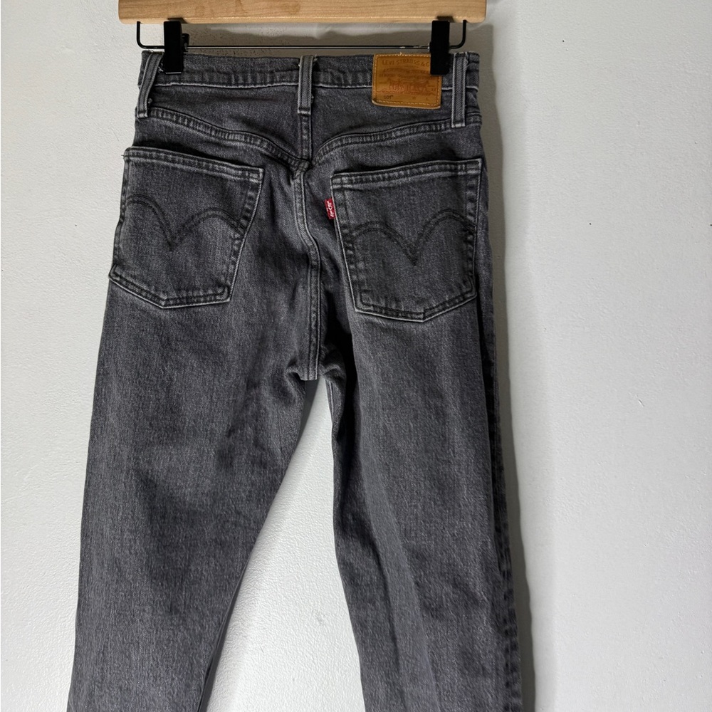 Levi’s 501 Raw Hem Faded Black Jeans Size 25 X 26 - Picture 5 of 7